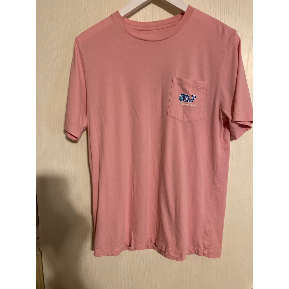 Vineyard Vines Kids Pink Flamingo Whale Logo Pocket T-Shirt Size XL 18 0728